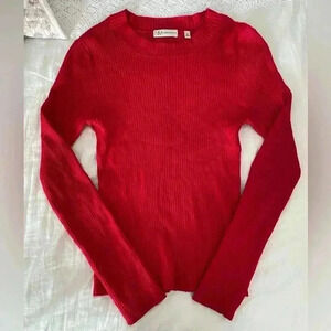 Neiman Marcus Red Knit Top